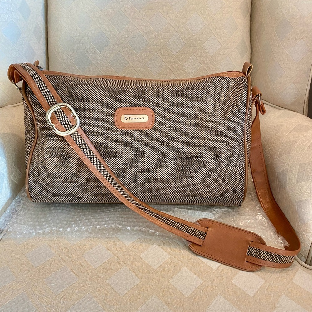 Vintage Samsonite Brown and Tan Bag
